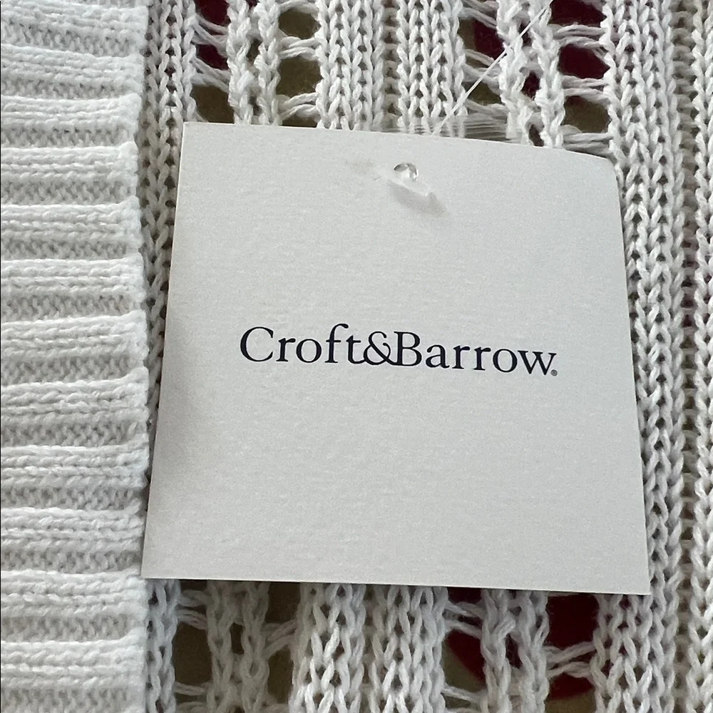 NWT - Croft & Barrow Ivory Open-Knit Cardigan